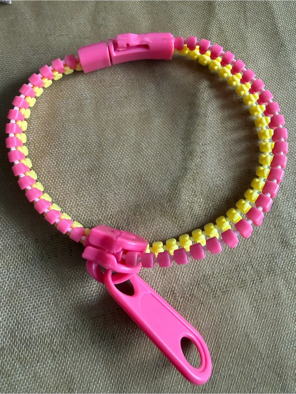 Pink & Yellow Kids Zipper Bracelet